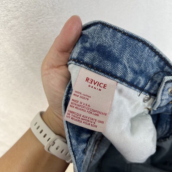 ReVice High Rise Jeans Crossover Waist Wide Leg Women’s Sz 27 Acid Wash Y2k - Picture 12 of 13